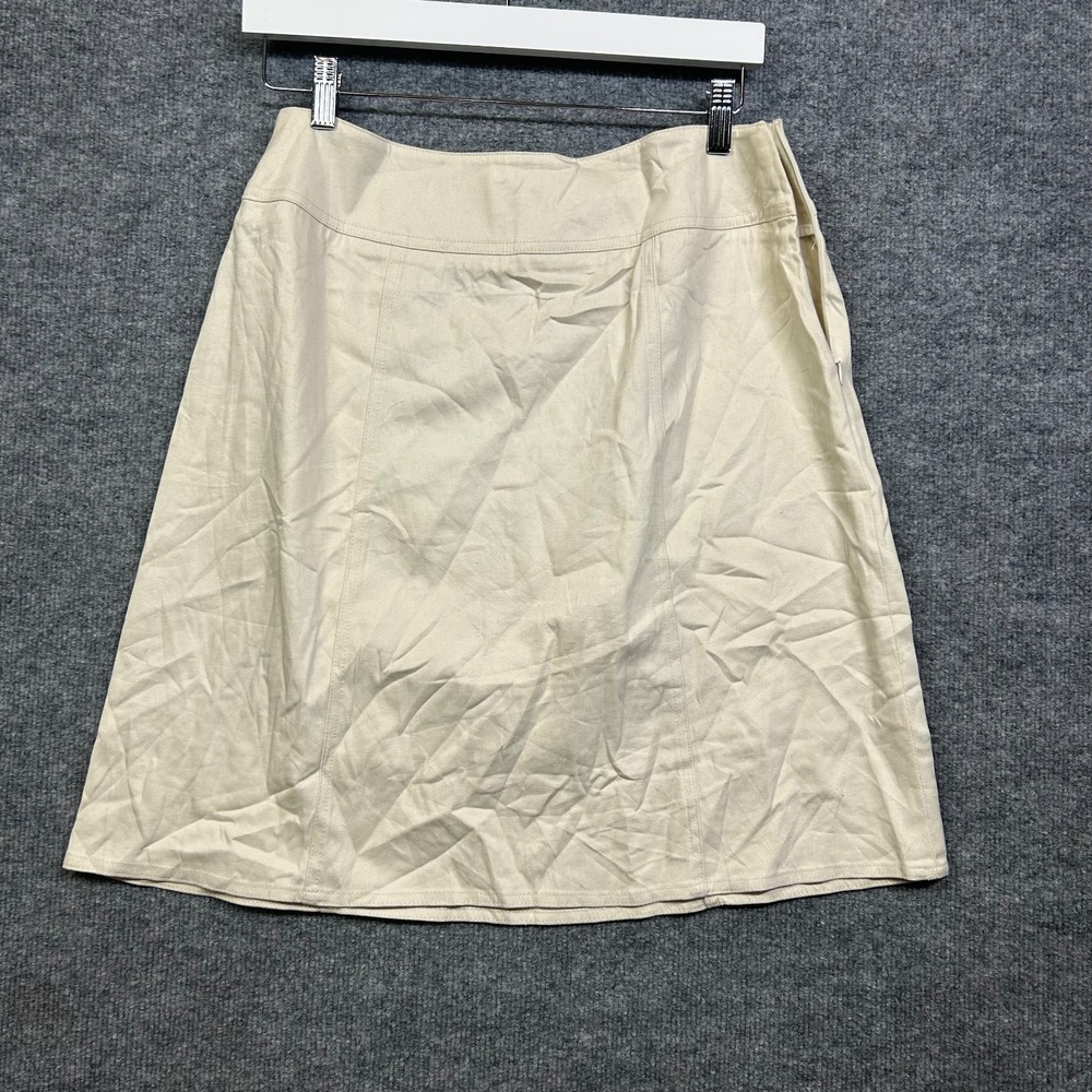 Chaus A-Line Skirt Women's LT Stone Beige Stretch Side Zip Career Classic - 10